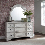 Commode 9 tiroirs blanc antique écorce vieillie Magnolia Manor