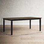 Table de salle à manger rectangulaire Glennwood Rubbed Black et Charcoal