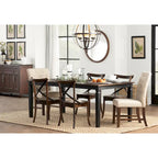 Table de salle à manger rectangulaire Glennwood Rubbed Black et Charcoal