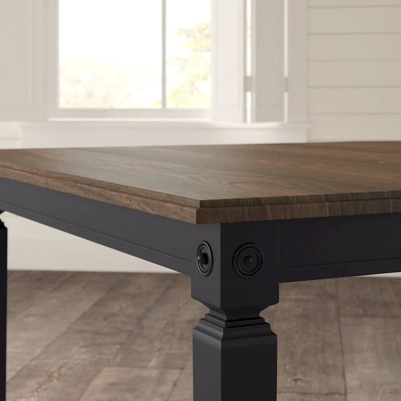 Table de salle à manger rectangulaire Glennwood Rubbed Black et Charcoal