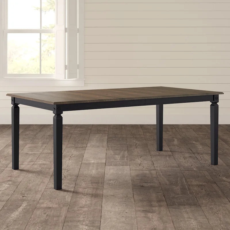 Table de salle à manger rectangulaire Glennwood Rubbed Black et Charcoal