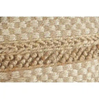 Pouf à carreaux en jute naturelle Sevita