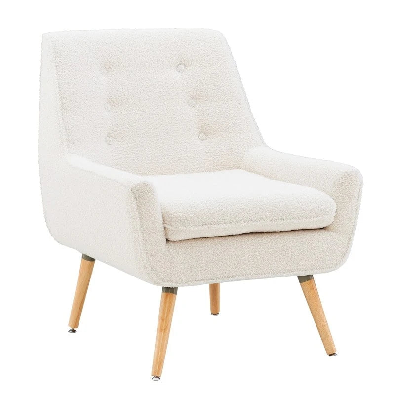 Fauteuil d'appoint Arlo en Fausse Fourrure Sherpa Blanche