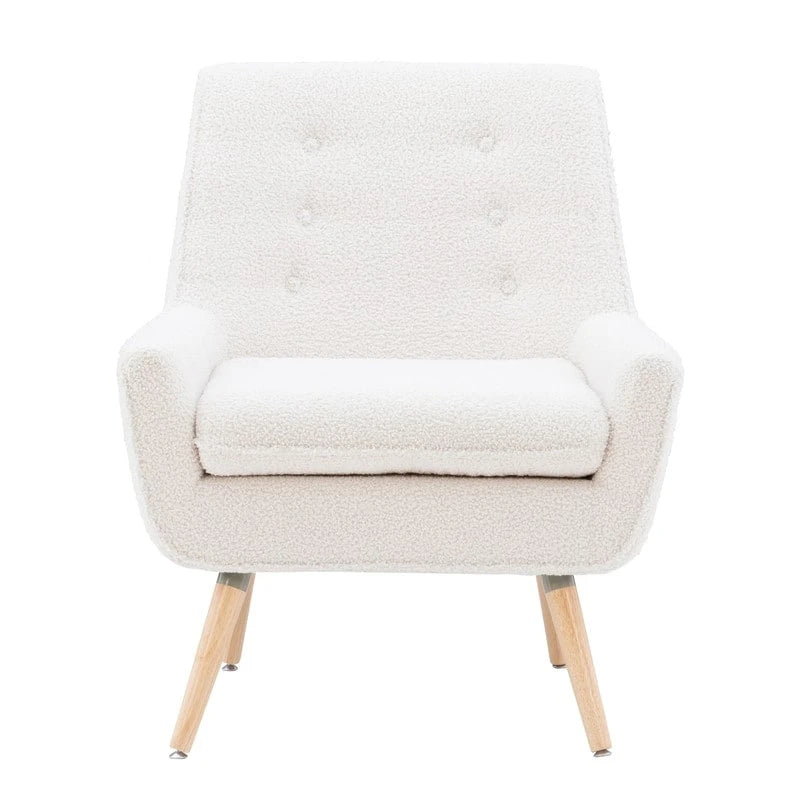 Fauteuil d'appoint Arlo en Fausse Fourrure Sherpa Blanche