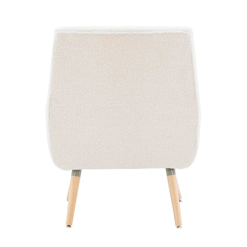 Fauteuil d'appoint Arlo en Fausse Fourrure Sherpa Blanche