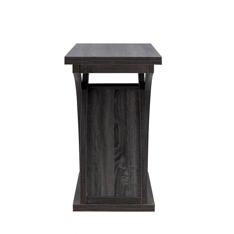 Table console de canapé Denhour DH BASIC grise patinée transitionnelle de 119 cm à 1 étagère