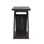 Table console de canapé Denhour DH BASIC grise patinée transitionnelle de 119 cm à 1 étagère