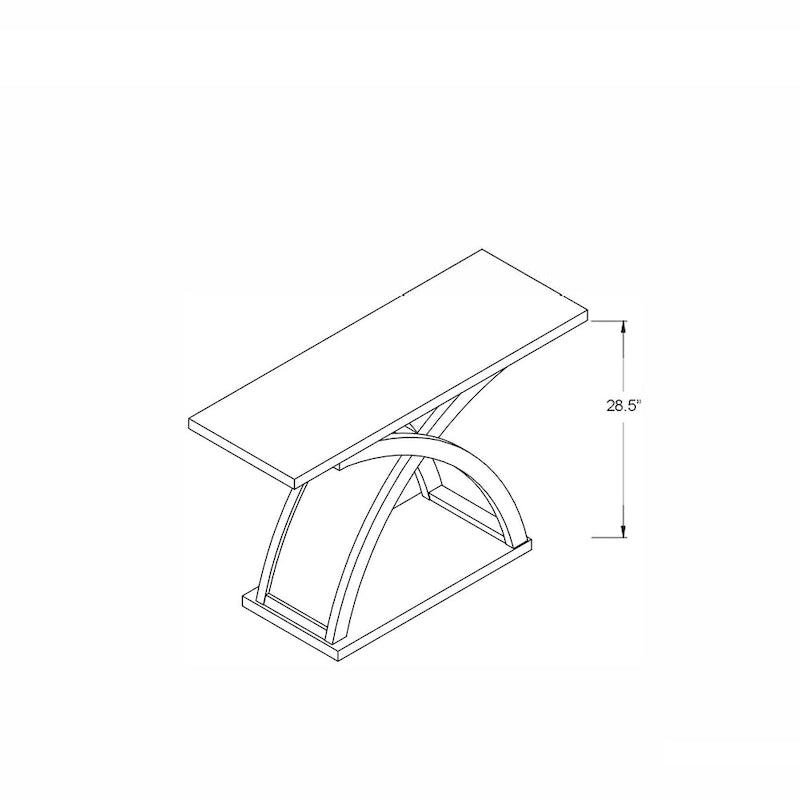 Table console de canapé Denhour DH BASIC grise patinée transitionnelle de 119 cm à 1 étagère