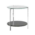 Table d'appoint Roti Chrome avec plateau en verre par iNSPIRE Q Modern