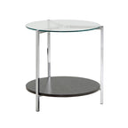 Table d'appoint Roti Chrome avec plateau en verre par iNSPIRE Q Modern