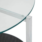 Table d'appoint Roti Chrome avec plateau en verre par iNSPIRE Q Modern