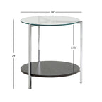 Table d'appoint Roti Chrome avec plateau en verre par iNSPIRE Q Modern