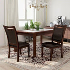  Zita Modern Classic Espresso Leather Dining Chairs (Set of 2)