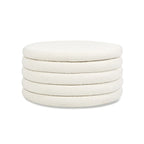 Pouf de rangement et table basse rembourré rond Fuji 36 Boucle Sherpa