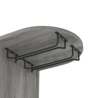 DH BASIC Table de bar transitoire vintage gris chêne à 6 étagères ouvertes avec rangement pour le vin par Denhour