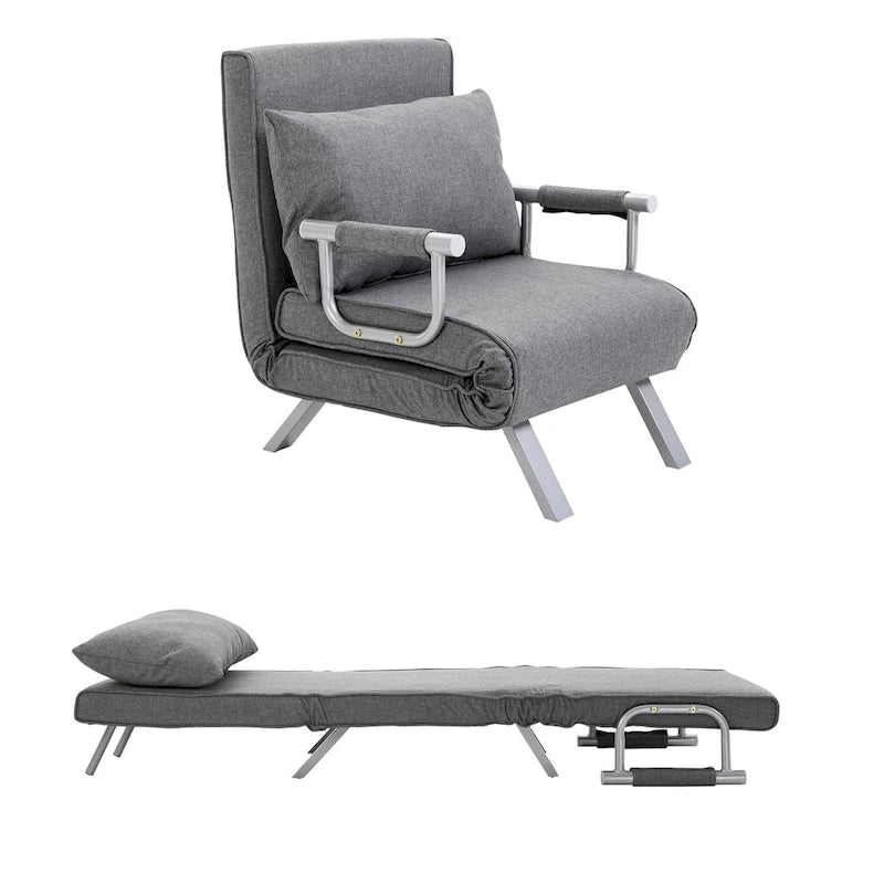 Canapé futon HOMCOM compact avec surface de couchage confortable pour les invités, dossier inclinable et design élégant
