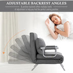 Canapé futon HOMCOM compact avec surface de couchage confortable pour les invités, dossier inclinable et design élégant