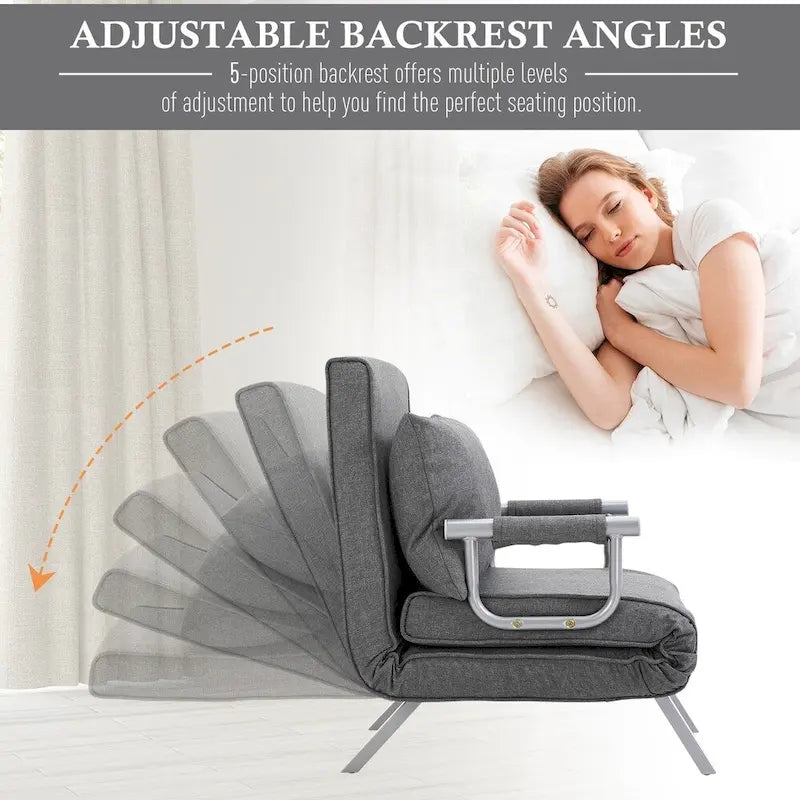 Canapé futon HOMCOM compact avec surface de couchage confortable pour les invités, dossier inclinable et design élégant