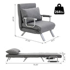 Canapé futon HOMCOM compact avec surface de couchage confortable pour les invités, dossier inclinable et design élégant