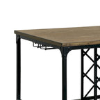Îlot de cuisine industriel Ursa en chêne moyen de 48 pouces de large avec roulettes par Furniture of America