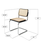 Chaise de salle à manger Cesca en cannage avec structure en chrome et noyer, par Breuer Chair Company
