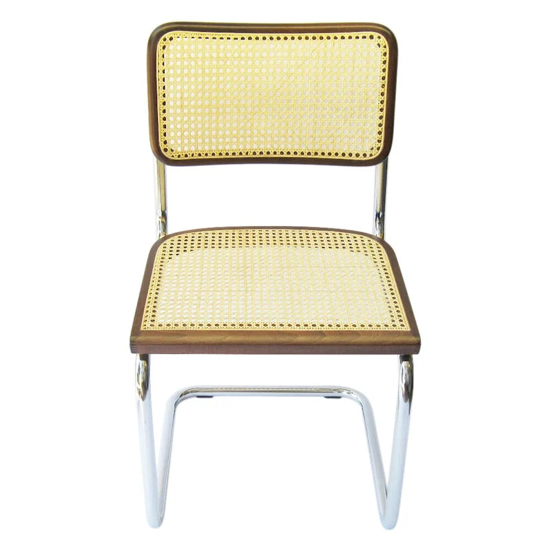 Chaise de salle à manger Cesca en cannage avec structure en chrome et noyer, par Breuer Chair Company