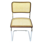 Chaise de salle à manger Cesca en cannage avec structure en chrome et noyer, par Breuer Chair Company