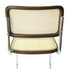 Chaise de salle à manger Cesca en cannage avec structure en chrome et noyer, par Breuer Chair Company