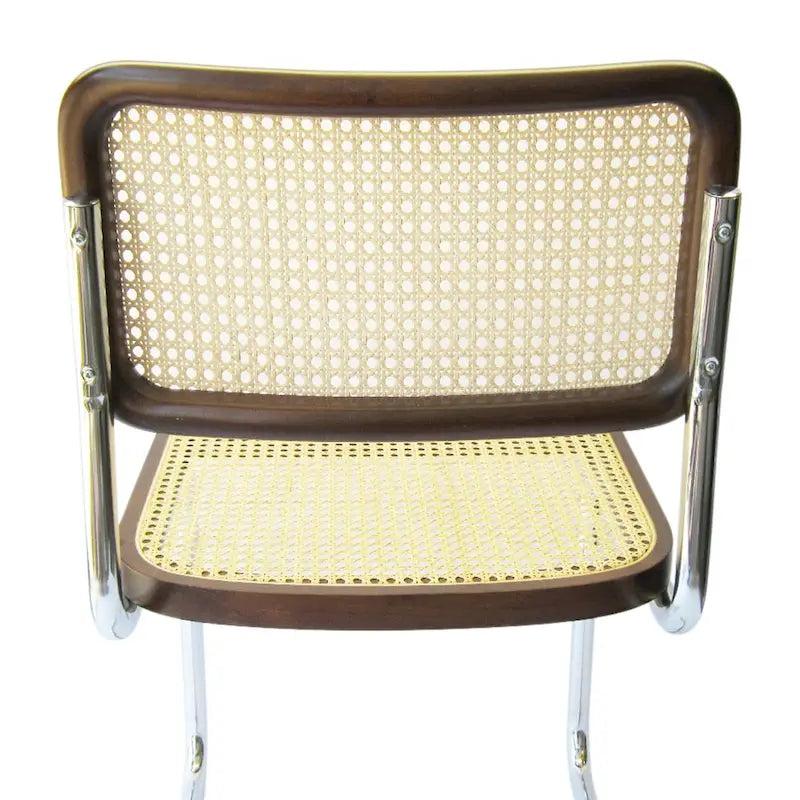 Chaise de salle à manger Cesca en cannage avec structure en chrome et noyer, par Breuer Chair Company