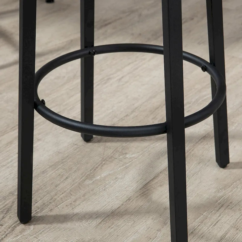Ensemble de table de bar et 4 tabourets HOMCOM Industriels 5 pièces, Table à manger peu encombrante pour pub et cuisine, Noir et marron