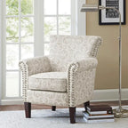 Fauteuil club capitonné Madison Park Miri à motif ajouré et dossier fixe