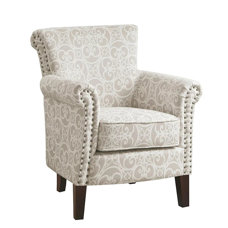 Fauteuil club capitonné Madison Park Miri à motif ajouré et dossier fixe