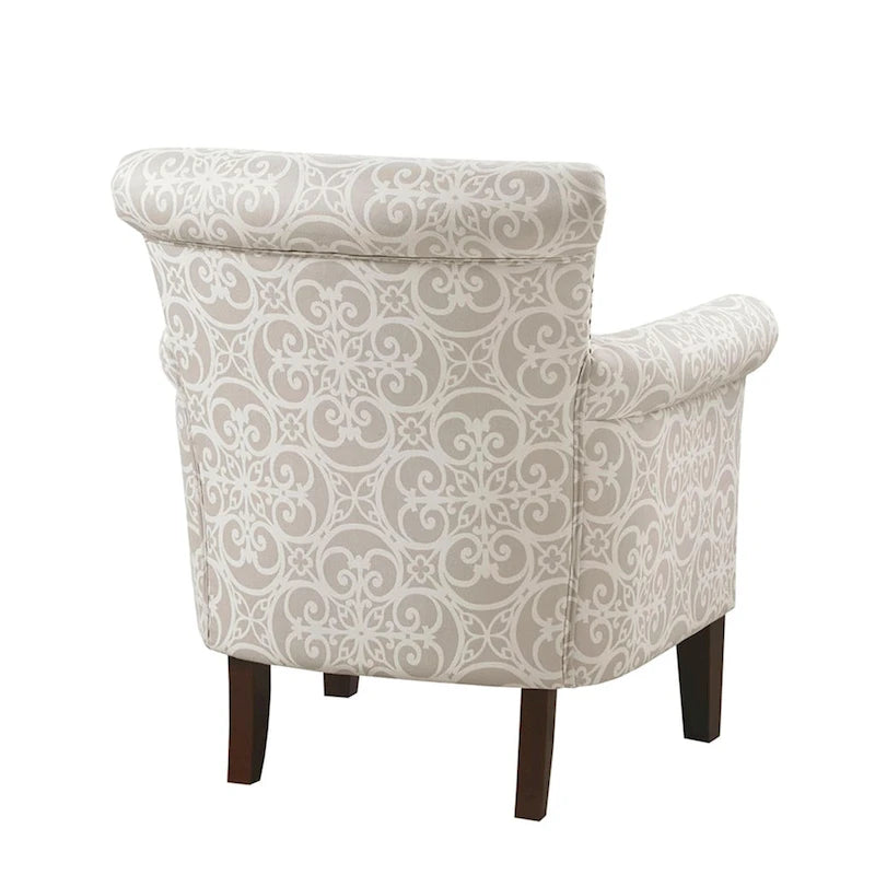 Fauteuil club capitonné Madison Park Miri à motif ajouré et dossier fixe