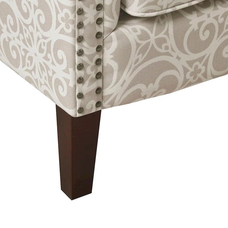 Fauteuil club capitonné Madison Park Miri à motif ajouré et dossier fixe