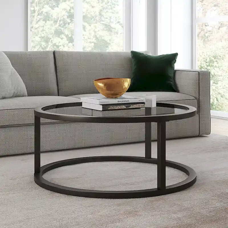 Table Basse Ronde en Métal Stossel Silver Orchid