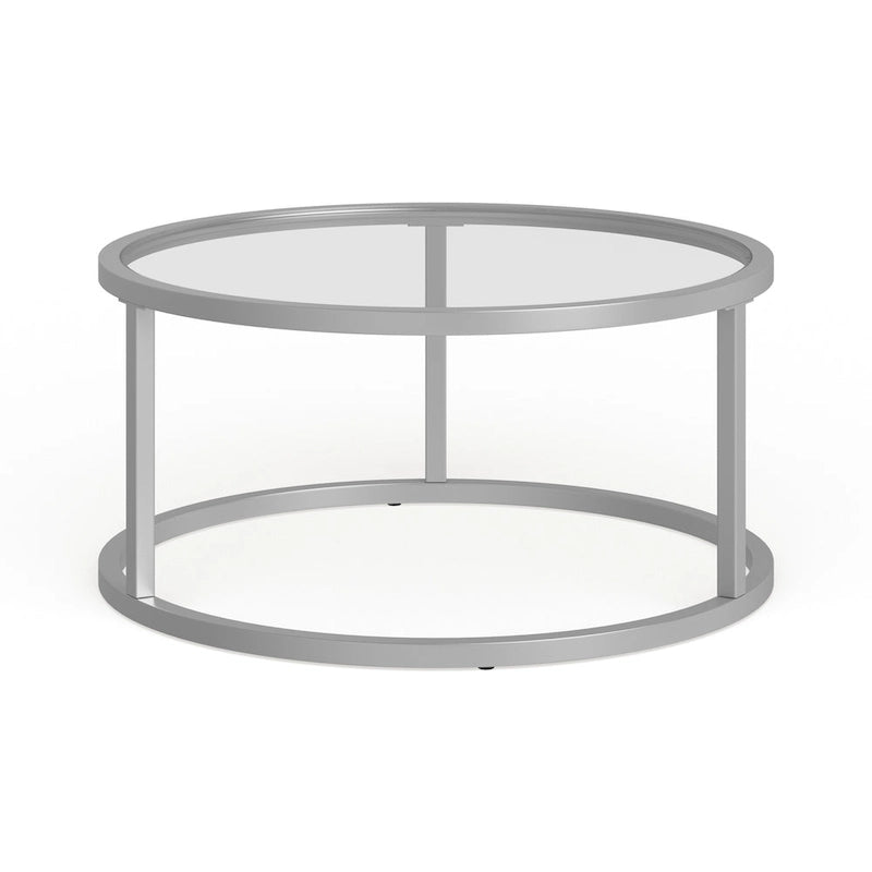 Table Basse Ronde en Métal Stossel Silver Orchid
