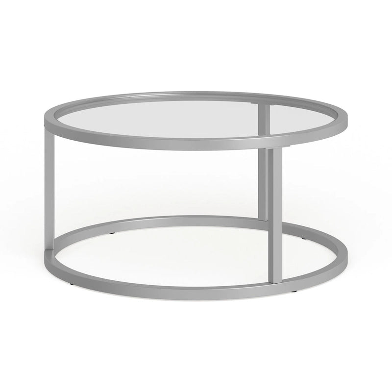 Table Basse Ronde en Métal Stossel Silver Orchid