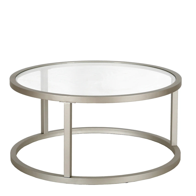 Table Basse Ronde en Métal Stossel Silver Orchid
