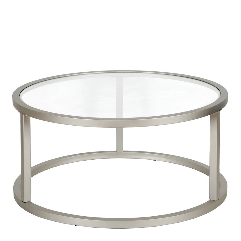 Table Basse Ronde en Métal Stossel Silver Orchid