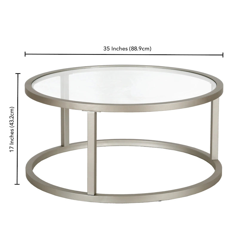 Table Basse Ronde en Métal Stossel Silver Orchid