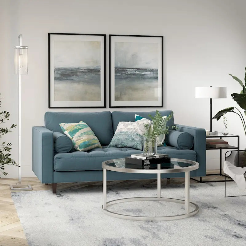 Table Basse Ronde en Métal Stossel Silver Orchid