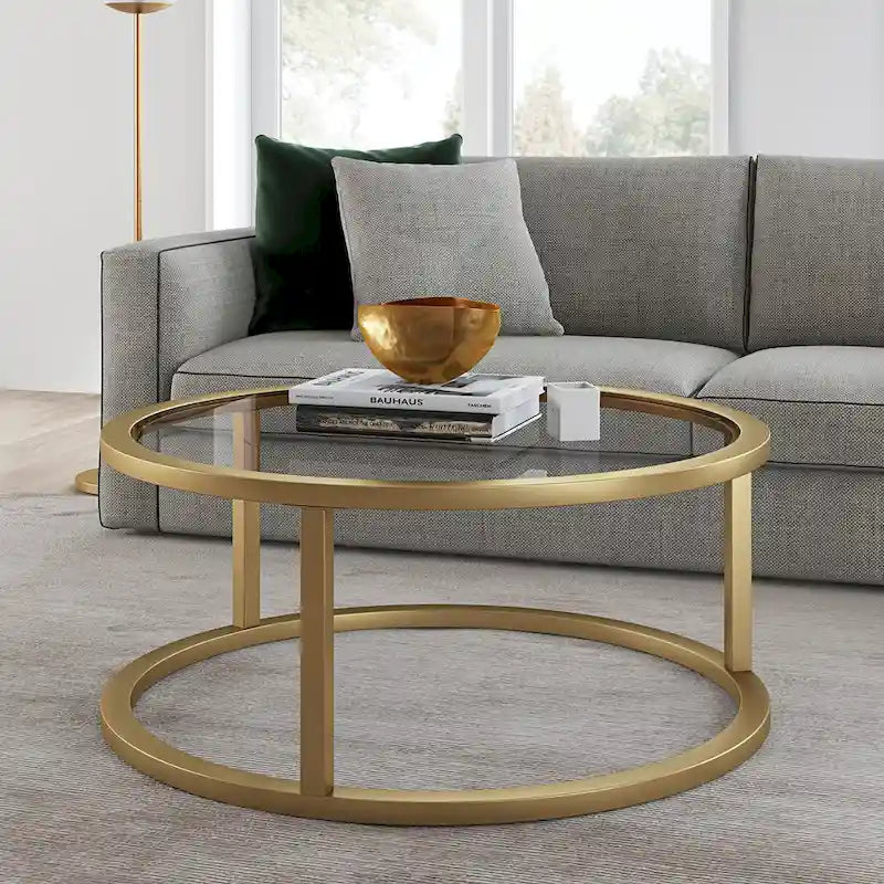 Table Basse Ronde en Métal Stossel Silver Orchid