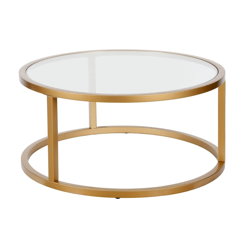 Table Basse Ronde en Métal Stossel Silver Orchid
