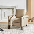 Fauteuil Kunz de transition en cuir véritable avec coussin amovible et clous décoratifs par HULALA HOME