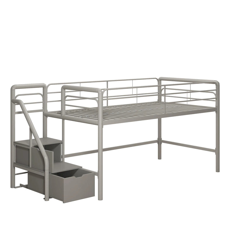 Lit mezzanine double Jayden Junior d'Avenue Greene avec escalier de rangement