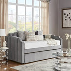 Lit de jour en velours gris chic par