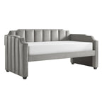 Lit de jour en velours gris chic par