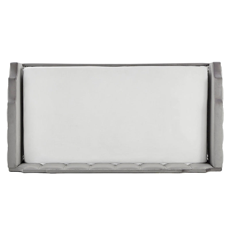 Lit de jour en velours gris chic par
