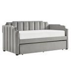 Lit de jour en velours gris chic par