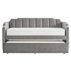 Lit de jour en velours gris chic par